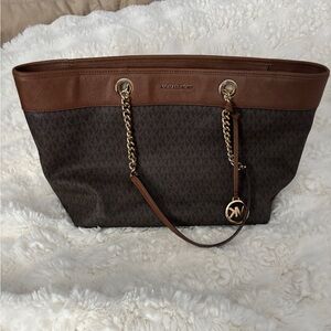 Michael Kors Dark Brown and Tan Tote